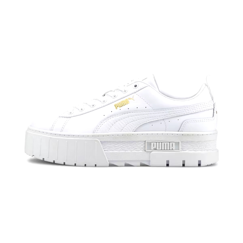 Puma Mayze White Platform Sneakers with Chunky Sole Women 9.5 - Picture 2 of 8